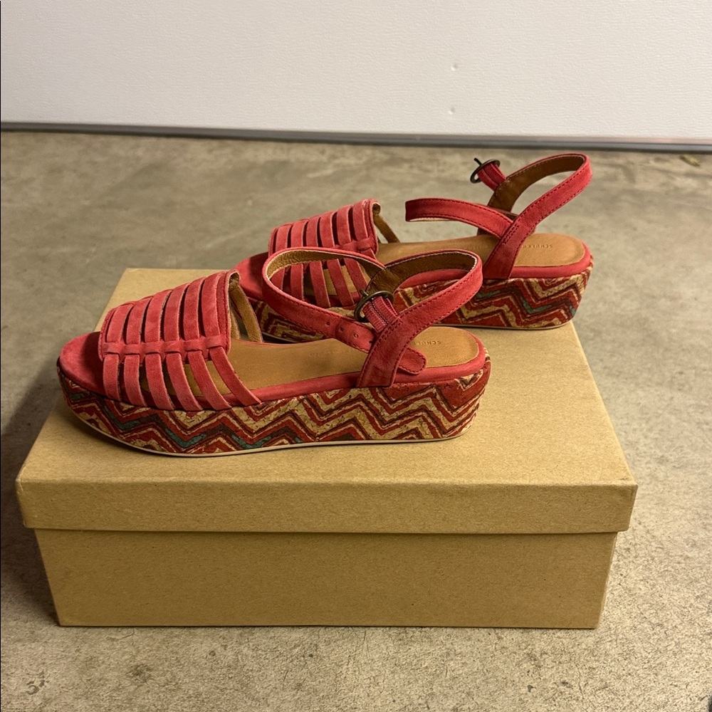 Brand new Schuler and sons Red Platform Sandals - Picture 3 of 8
